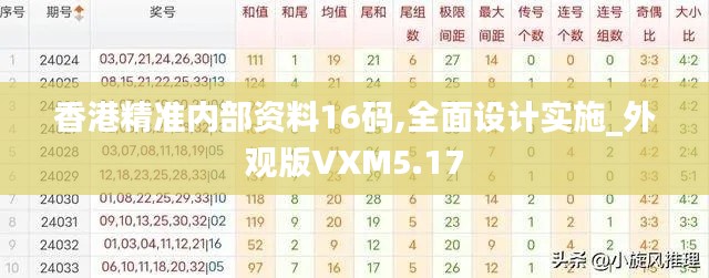 香港精準內部資料16碼,全面設計實施_外觀版VXM5.17