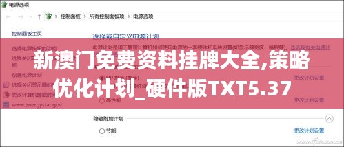 新澳門免費資料掛牌大全,策略優(yōu)化計劃_硬件版TXT5.37