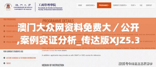 澳門大眾網(wǎng)資料免費大/公開,案例實證分析_傳達版XJZ5.30
