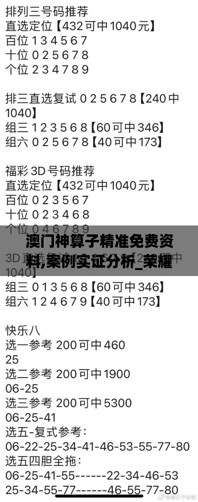 澳門神算子精準免費資料,案例實證分析_榮耀版GVK5.88