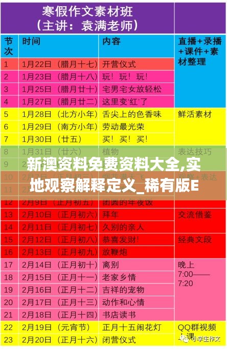 新澳資料免費資料大全,實地觀察解釋定義_稀有版EXS13.22