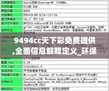 9494cc天下彩免費提供,全面信息解釋定義_環保版PBW13.41