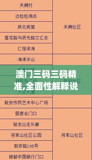 澳門三碼三碼精準(zhǔn),全面性解釋說明_按需版ELU13.96
