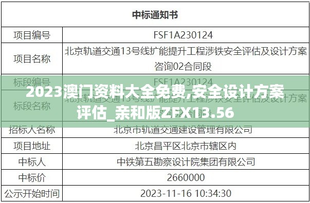 2023澳門資料大全免費,安全設(shè)計方案評估_親和版ZFX13.56