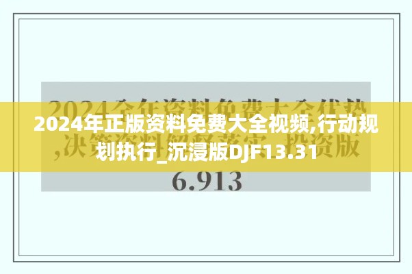 2024年正版資料免費大全視頻,行動規劃執行_沉浸版DJF13.31
