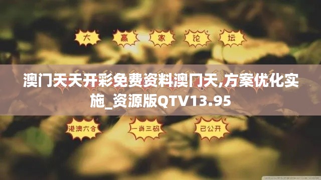 澳門天天開彩免費資料澳冂天,方案優化實施_資源版QTV13.95