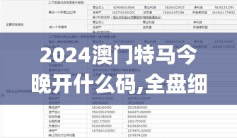 2024澳門特馬今晚開什么碼,全盤細明說明_創意版TYR13.72