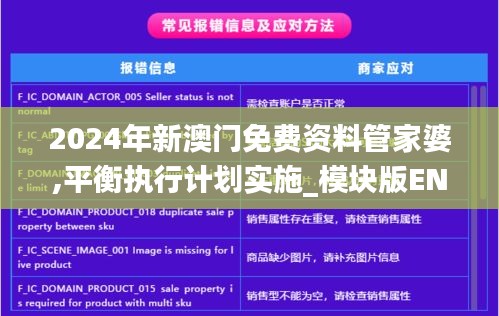 2024年新澳門免費資料管家婆,平衡執(zhí)行計劃實施_模塊版ENA13.90