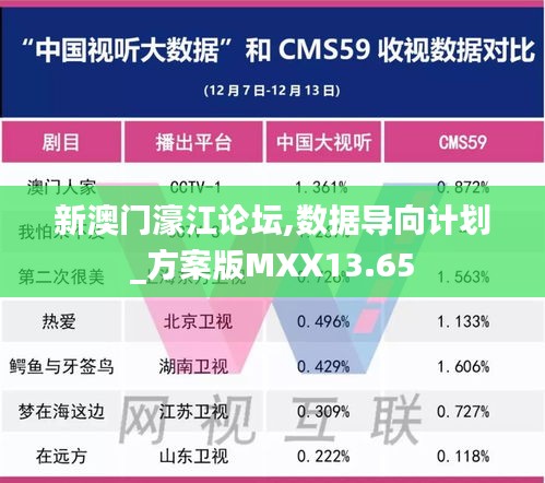 新澳門濠江論壇,數據導向計劃_方案版MXX13.65