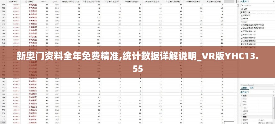 新奧門資料全年免費精準,統計數據詳解說明_VR版YHC13.55