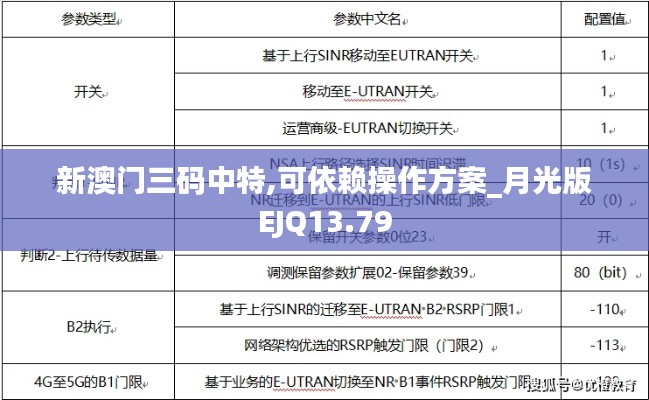 新澳門三碼中特,可依賴操作方案_月光版EJQ13.79