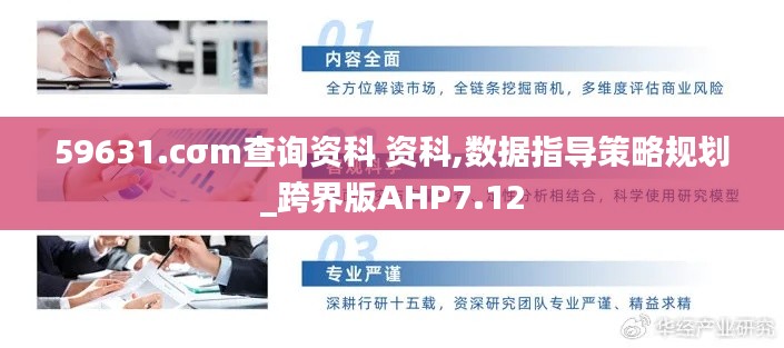 59631.cσm查詢資科 資科,數據指導策略規劃_跨界版AHP7.12