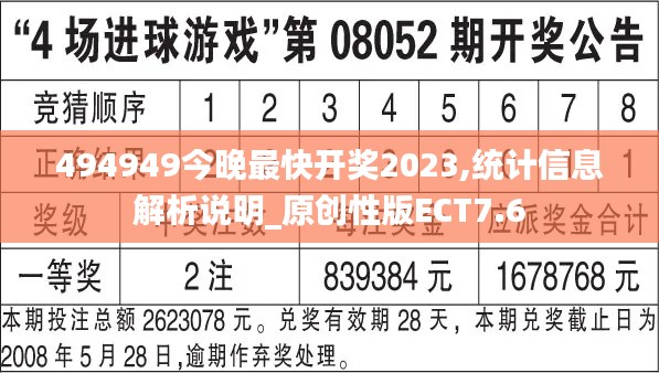 494949今晚最快開獎2023,統計信息解析說明_原創性版ECT7.6