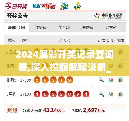 2024澳彩開獎記錄查詢表,深入挖掘解釋說明_銳意版LRI7.42