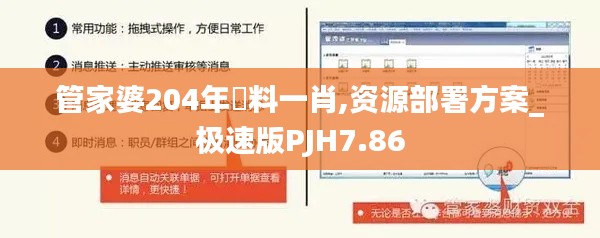 管家婆204年資料一肖,資源部署方案_極速版PJH7.86