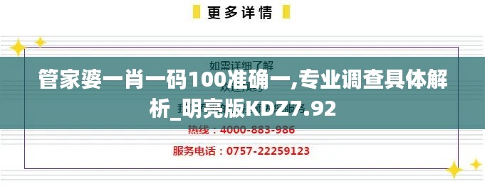 管家婆一肖一碼100準確一,專業調查具體解析_明亮版KDZ7.92