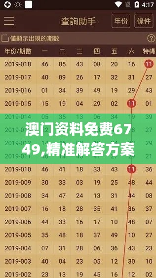 澳門資料免費6749,精準解答方案詳解_激勵版TYG13.36