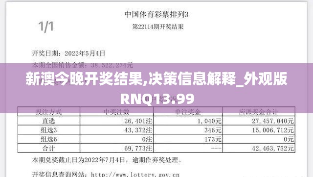 新澳今晚開獎結果,決策信息解釋_外觀版RNQ13.99