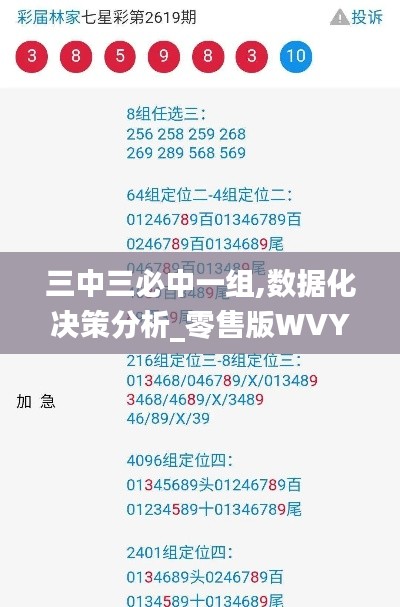 三中三必中一組,數據化決策分析_零售版WVY13.14