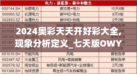 2024奧彩天天開好彩大全,現象分析定義_七天版OWY13.53