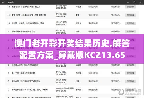 澳門老開彩開獎結果歷史,解答配置方案_穿戴版KCZ13.65