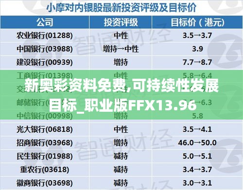 新奧彩資料免費,可持續性發展目標_職業版FFX13.96