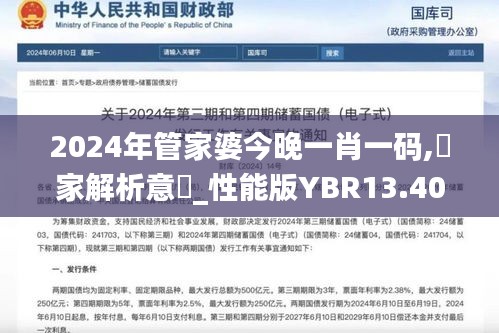 2024年管家婆今晚一肖一碼,專家解析意見_性能版YBR13.40