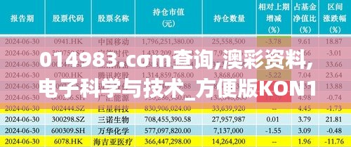 014983.cσm查詢,澳彩資料,電子科學與技術_方便版KON13.32