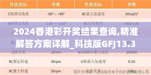 2024香港彩開獎結果查詢,精準解答方案詳解_科技版GFJ13.31
