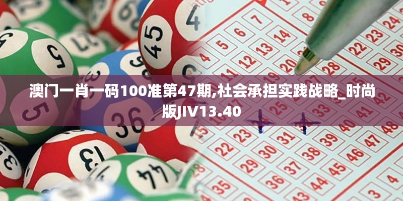 澳門一肖一碼100準第47期,社會承擔實踐戰略_時尚版JIV13.40