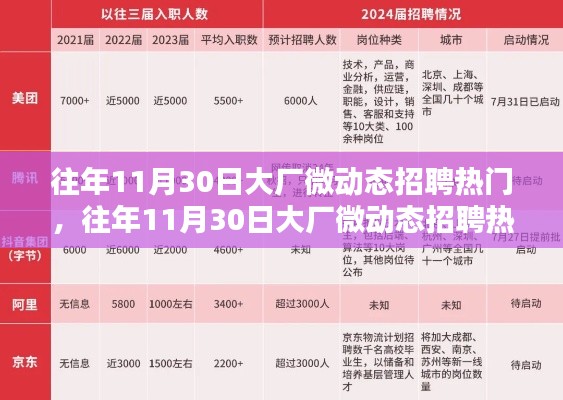 往年11月30日大廠微動(dòng)態(tài)招聘熱門概覽與解析