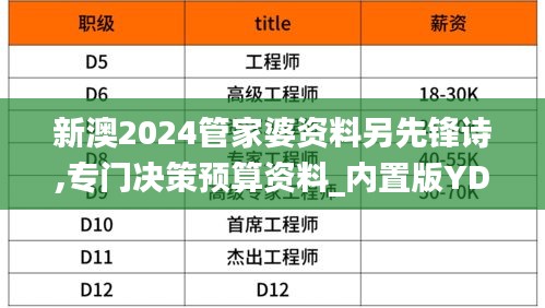 新澳2024管家婆資料另先鋒詩,專門決策預算資料_內置版YDD59.961