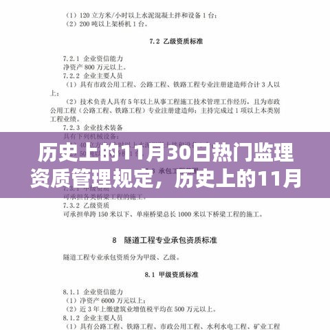歷史上的監(jiān)理資質(zhì)管理規(guī)定深度評(píng)測(cè)與介紹,聚焦11月30日的熱門(mén)規(guī)定