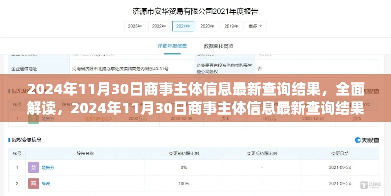 2024年11月30日商事主體信息最新查詢(xún)結(jié)果深度解讀與評(píng)測(cè)報(bào)告