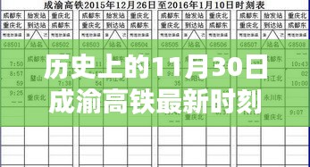 揭秘，歷史上的11月30日成渝高鐵最新時刻表發布