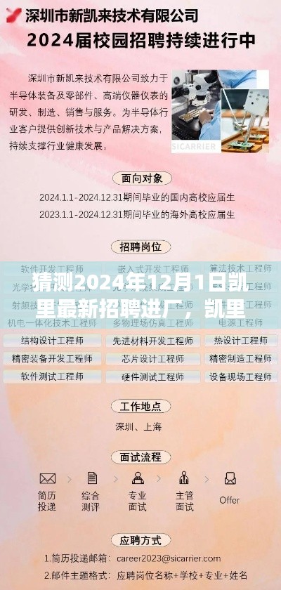 凱里最新招聘進廠全攻略,求職進廠步驟詳解與預測招聘展望(2024年)