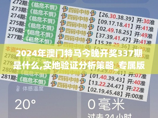 2024年澳門(mén)特馬今晚開(kāi)獎(jiǎng)337期是什么,實(shí)地驗(yàn)證分析策略_專(zhuān)屬版21.444-9