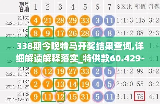 338期今晚特馬開獎結果查詢,詳細解讀解釋落實_特供款60.429-2
