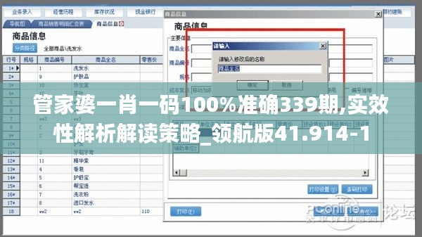 管家婆一肖一碼100%準確339期,實效性解析解讀策略_領航版41.914-1