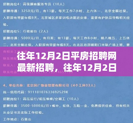 往年12月2日平房招聘網最新招聘信息匯總發布