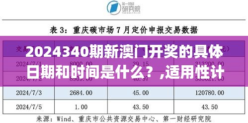 2024340期新澳門開獎的具體日期和時間是什么?,適用性計劃解讀_Premium18.241-9