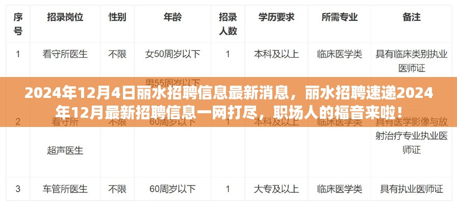 麗水最新招聘信息速遞，職場人的福音，一網(wǎng)打盡十二月招聘信息
