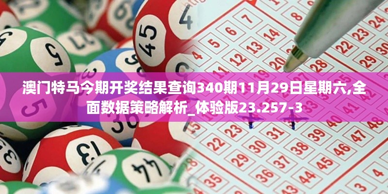 澳門特馬今期開獎結(jié)果查詢340期11月29日星期六,全面數(shù)據(jù)策略解析_體驗版23.257-3