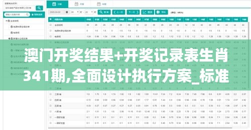 澳門開獎結果+開獎記錄表生肖341期,全面設計執行方案_標準版4.768