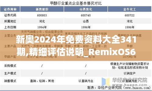 新奧2024年免費資料大全341期,精細評估說明_RemixOS6.529
