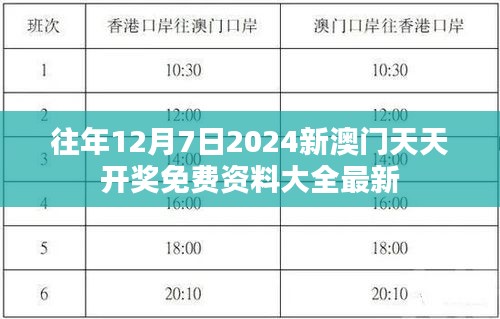 往年12月7日2024新澳門天天開獎免費資料大全最新