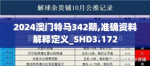 2024澳門特馬342期,準(zhǔn)確資料解釋定義_SHD3.172