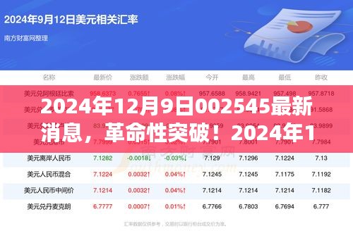 革命性突破！最新科技產(chǎn)品引領(lǐng)未來生活觸手可及——2024年12月9日002545最新消息揭秘