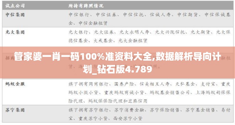 管家婆一肖一碼100%準(zhǔn)資料大全,數(shù)據(jù)解析導(dǎo)向計(jì)劃_鉆石版4.789