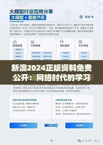 新澳2024正版資料免費公開:網(wǎng)絡(luò)時代的學習革命